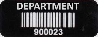 Black barcode label